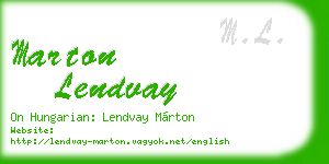 marton lendvay business card