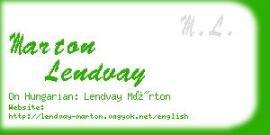 marton lendvay business card